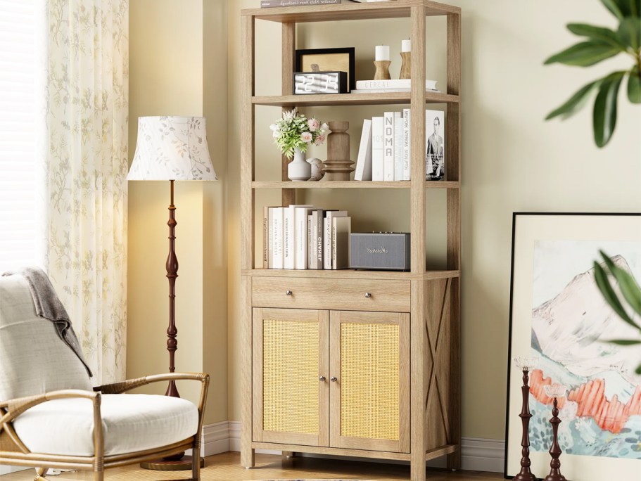 Up to 75% Off Wayfair Furniture Sale | Rattan Bookcase Only $96.99 Shipped