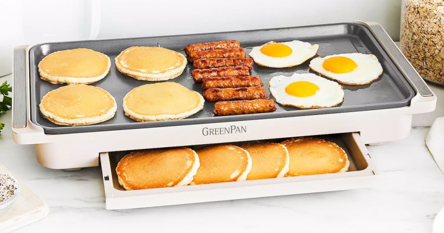 GreenPan Electric Griddle w/ Warming Drawer Just $27.61 + Get $5 Kohl’s Cash (Reg. $80)