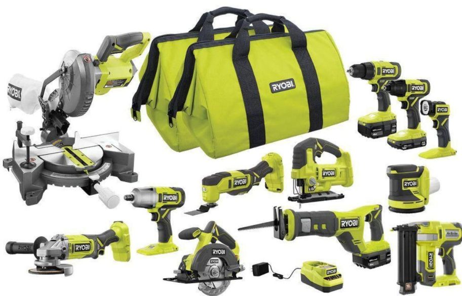 Stock image of RYOBI ONE+ 18V Cordless 12-Tool onlinebo Kit