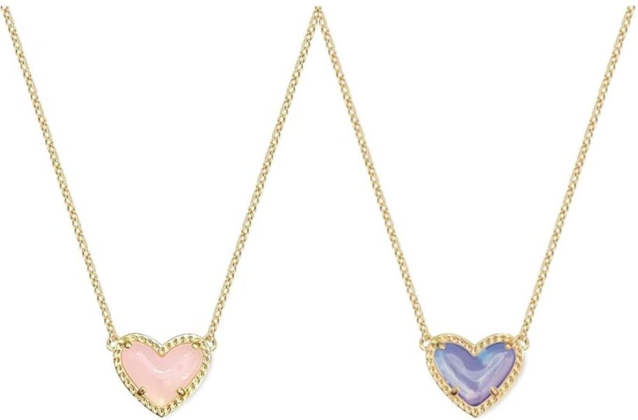 Stock images of two warmday heart pendant necklaces