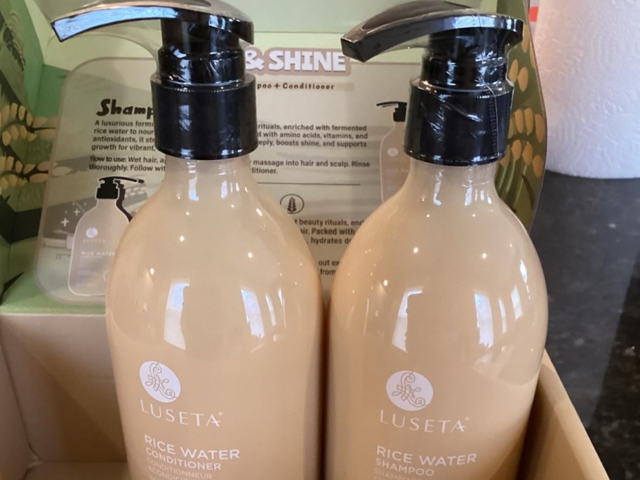 Luseta shampoo and conditioner bottles