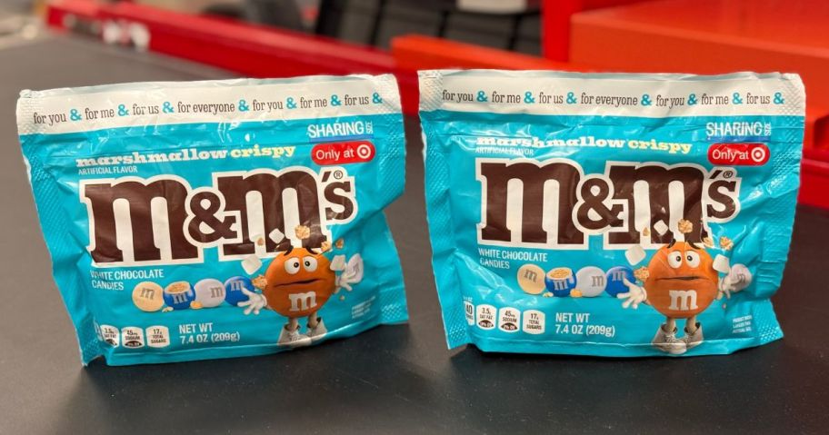 Marshmallow Crispy M&M's on the Target check-out belt
