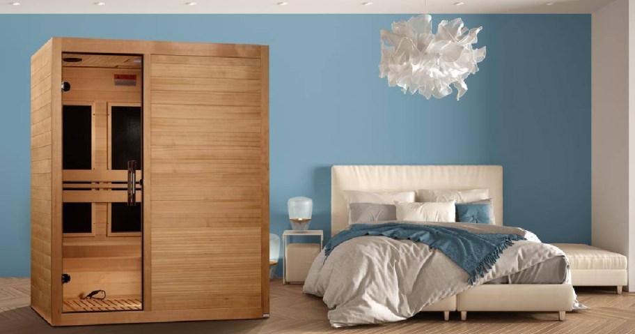 sauna next to a bed