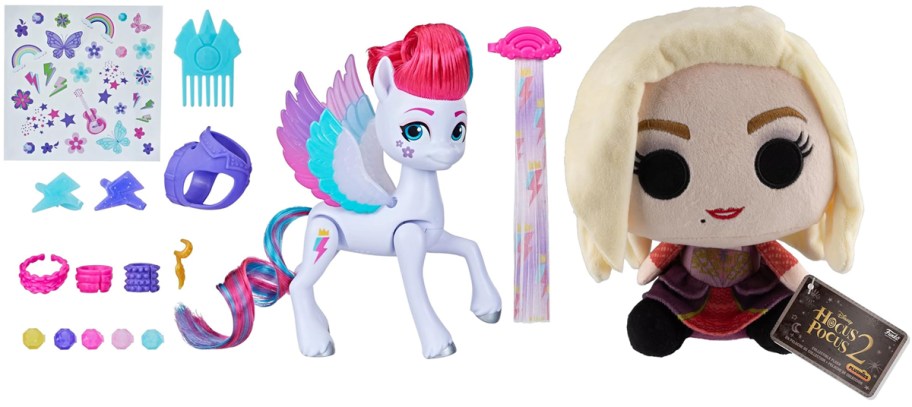My Little Pony Toys Zipp Storm Style of the Day 5in Doll and Funko Plush- Hocus Pocus 2 Sarah 7in Plush