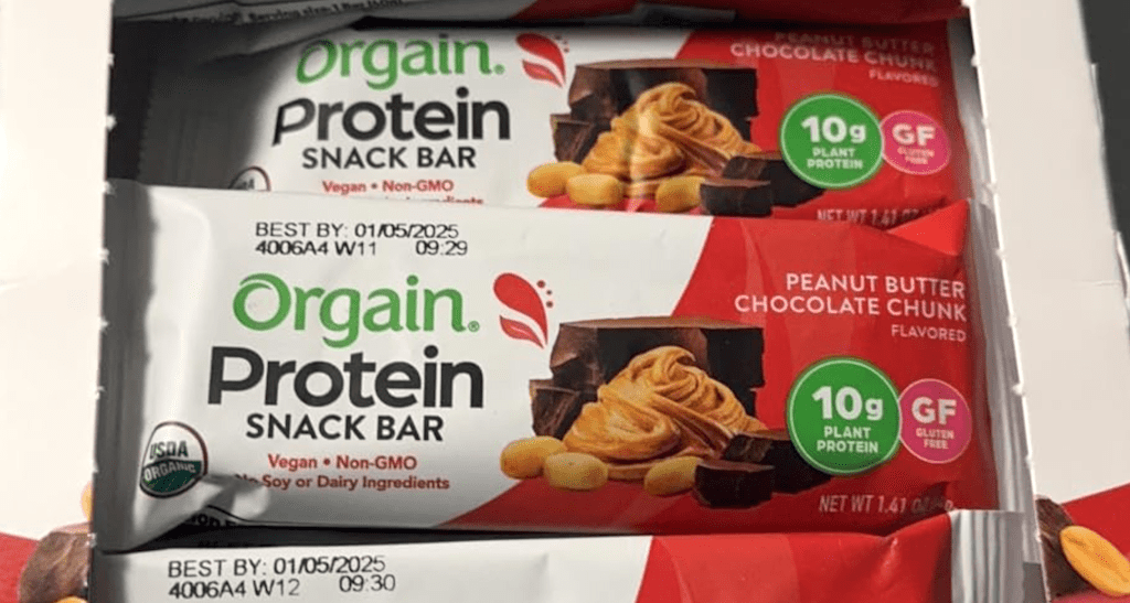 Orgain protein bars