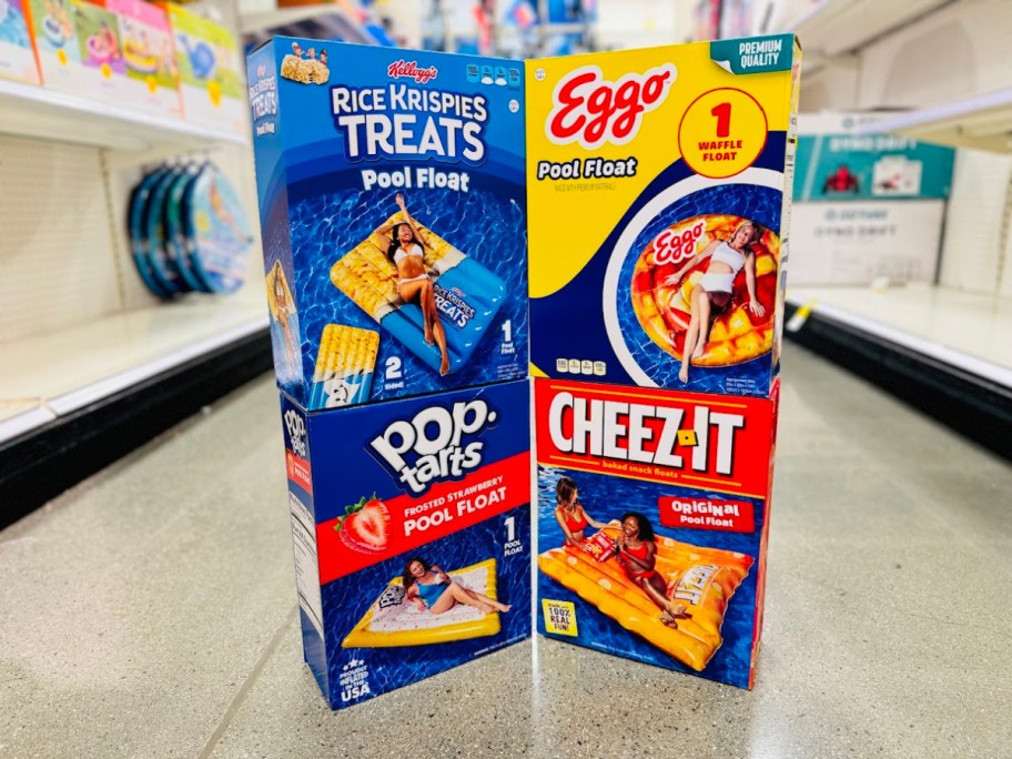 snack themed pool floats