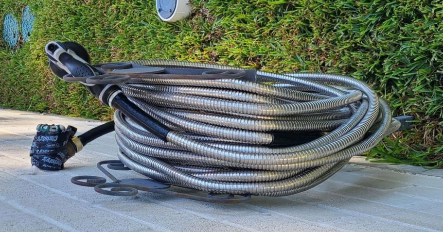 Stainless Steel Garden Hose w/ Nozzle from $20.99 on Amazon | Lightweight & Never Kinks