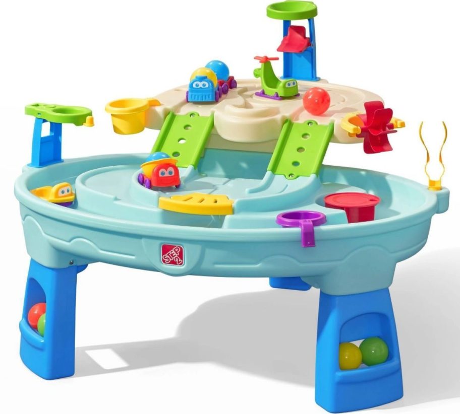 a two tier water table with ball accessory bundle