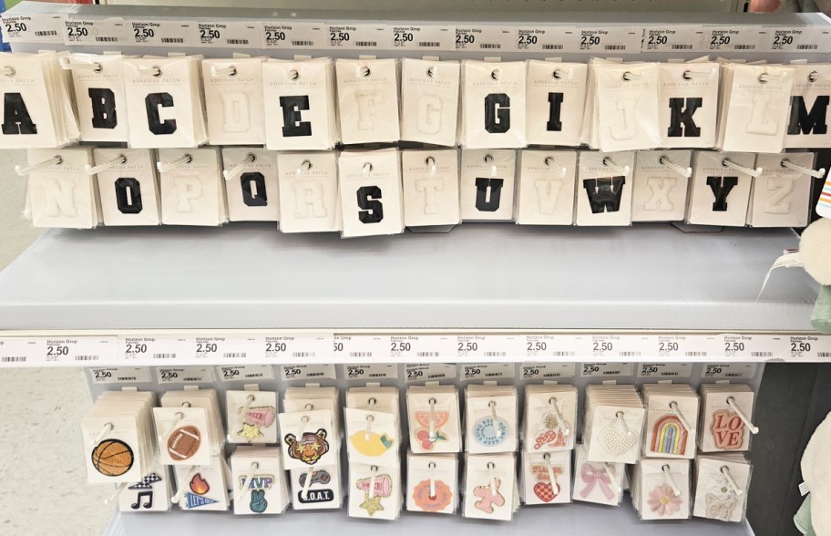 rows of various adhesive patches in target store
