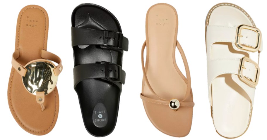 4 pairs of women's sandals