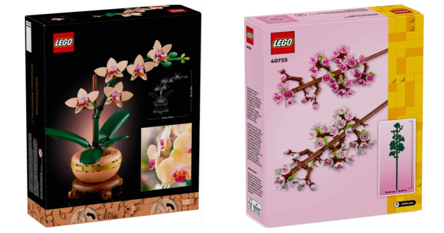 two lego flower building sets