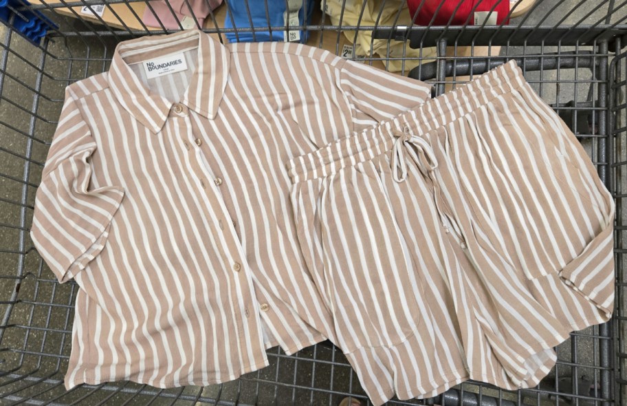 Two piece set displayed inside of shopping cart