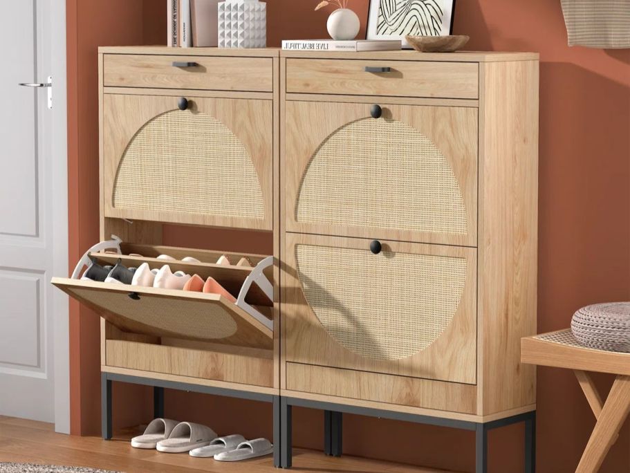Up to 65% Off Wayfair Furniture Sale | Rattan Shoe Cabinet Just $87.99 Shipped