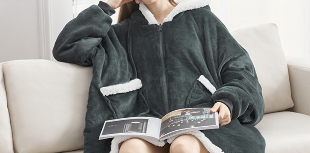 Wearable Sherpa-Lined Blanket Hoodie ONLY $9.49 on Amazon (Regularly $19)