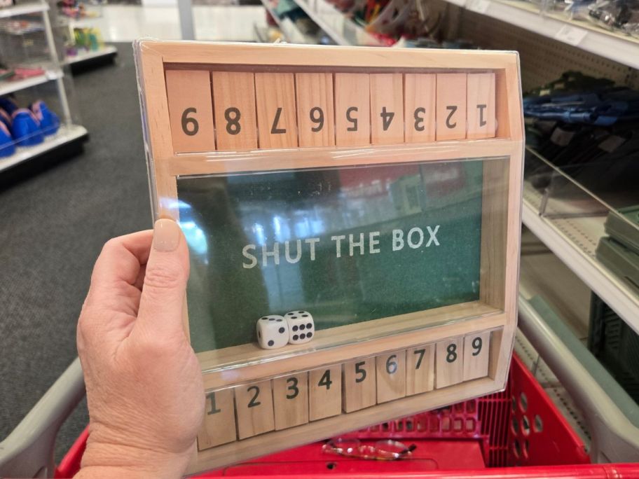 Shut The Box Game in hand in store