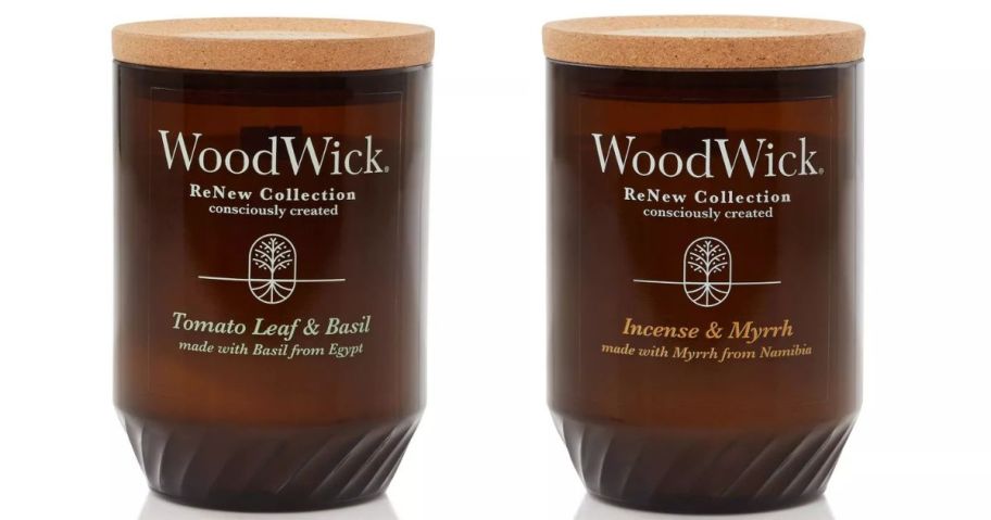 two woodwick candle stock images
