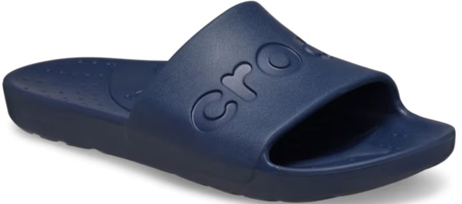 a dark blue eva slide