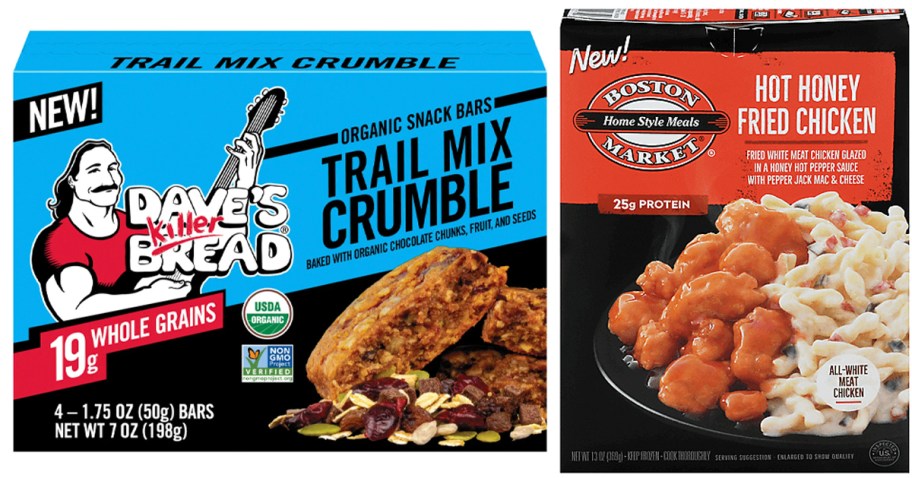 daves killer bread snack bars and boston market frozen meal box 