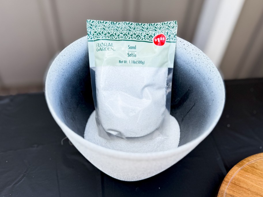 bag of sand in pot