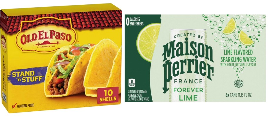 old el paso taco shell and maison perrier water 