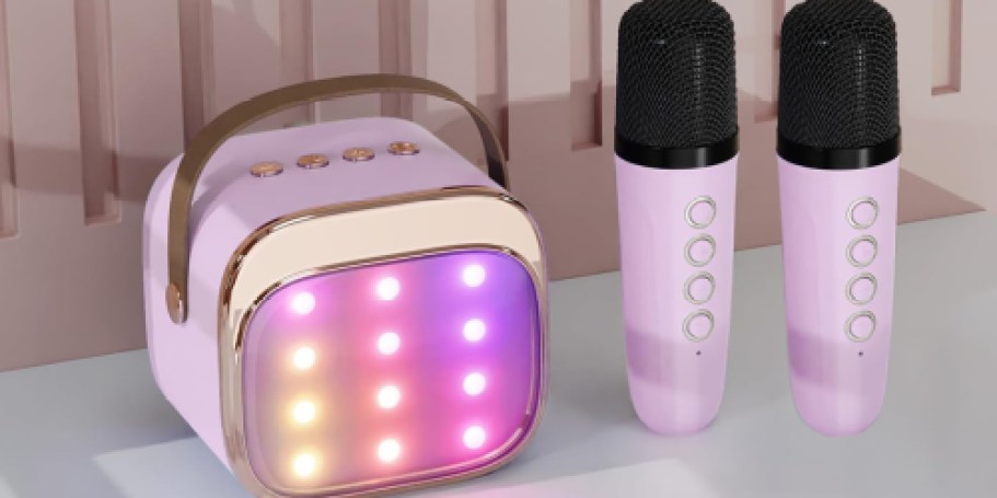 Kids Bluetooth Karaoke Machine w/ 2 Microphones Only $10.99 on Amazon (Reg. $30)