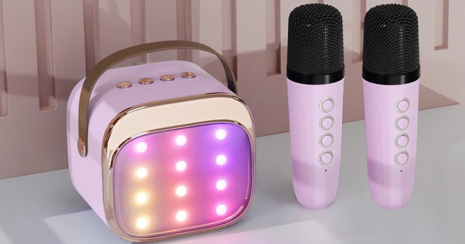 Kids Bluetooth Karaoke Machine w/ 2 Microphones Only $10.99 on Amazon (Reg. $30)
