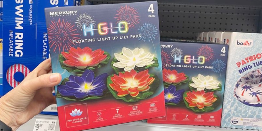 hand holding hglo lily pads box