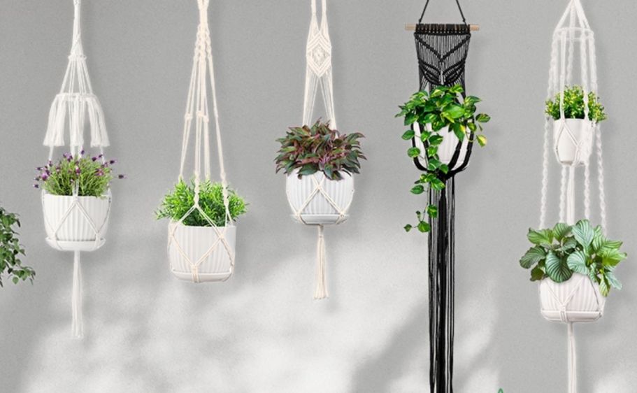 Macrame Indoor Plant Hangers 5-Pack Only $12.99 on Amazon (Reg. $23)