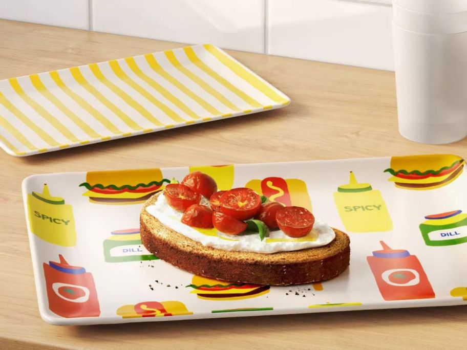 Room Essentials Serving Platter 2-Piece Set on table with food on it