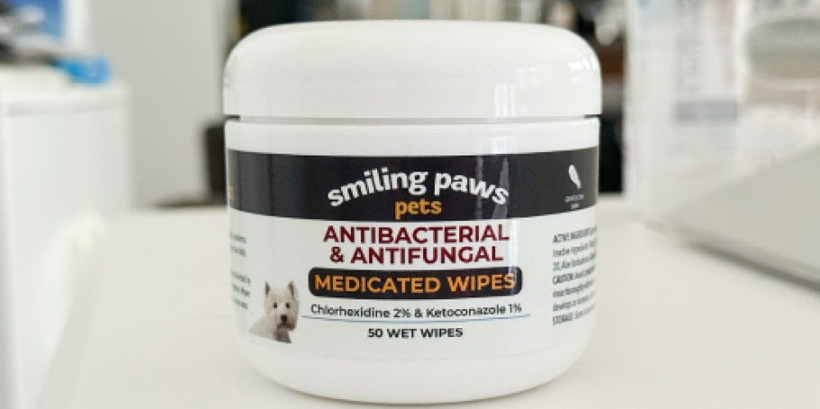 Over 50% Off Antibacterial & Antifungal Wipes for Dogs & Cats on Amazon | Reduces Skin Irritation!