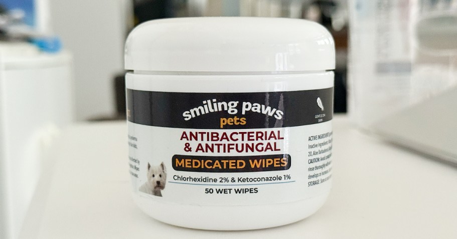 Over 50% Off Antibacterial & Antifungal Wipes for Dogs & Cats on Amazon | Reduces Skin Irritation!