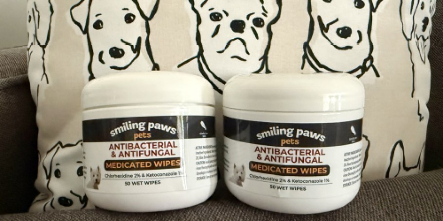 65% Off Antibacterial & Antifungal Wipes for Dogs & Cats on Amazon | Soothes Irritated Skin