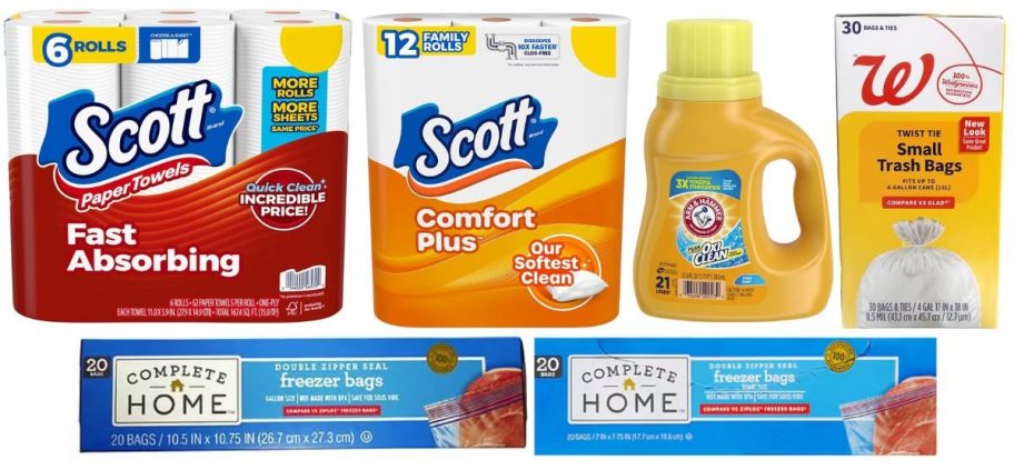 walgreens household items on white background
